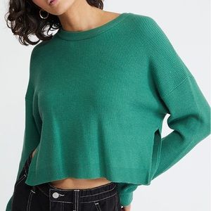 La Hearts Pacsun - X-Small Green Cropped Side Slit Sweater